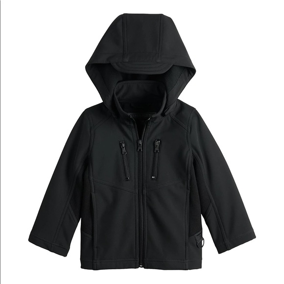 Urban Republic Soft Shell Jacket Boys size 7 XL  Zip Off Hood black kids @ - Picture 1 of 12
